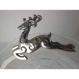 Holiday Bowl Decorative  recycled glass Bowl, candy dish metal Deer decoration